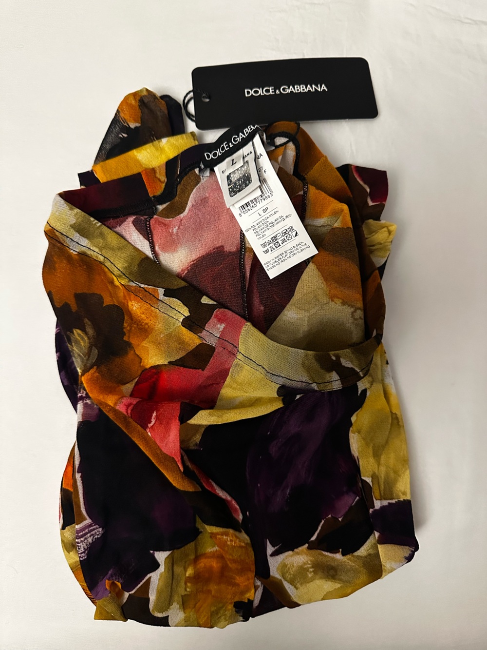 Dolce & Gabbana Brown Pink Purple Floral Hosiery Perfect for Fall Size L